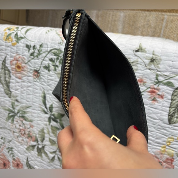 NWOT Portland Leather Goods Lucy Shoulder Bag Slate Blue/Gray - Picture 6 of 6